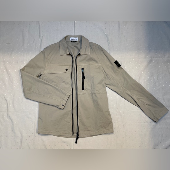 STONE ISLAND SUPIMA COTTON TWILL STRETCH-TC ZIP SHIRT JACKET size S NWOT - Picture 6 of 12